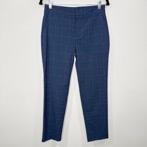 Zara Windowpane Plaid Tapered Pant Size 2 A1